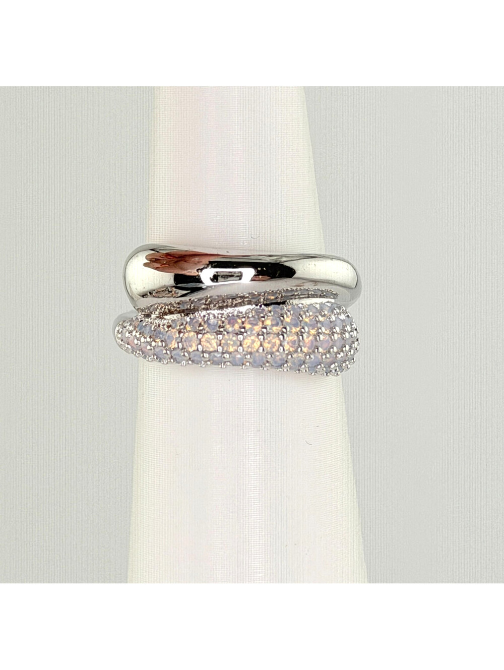 Bomb Party Ring Sz 6 RG72823 "The Monte Carlo Ring" Moonstone on Rhodium